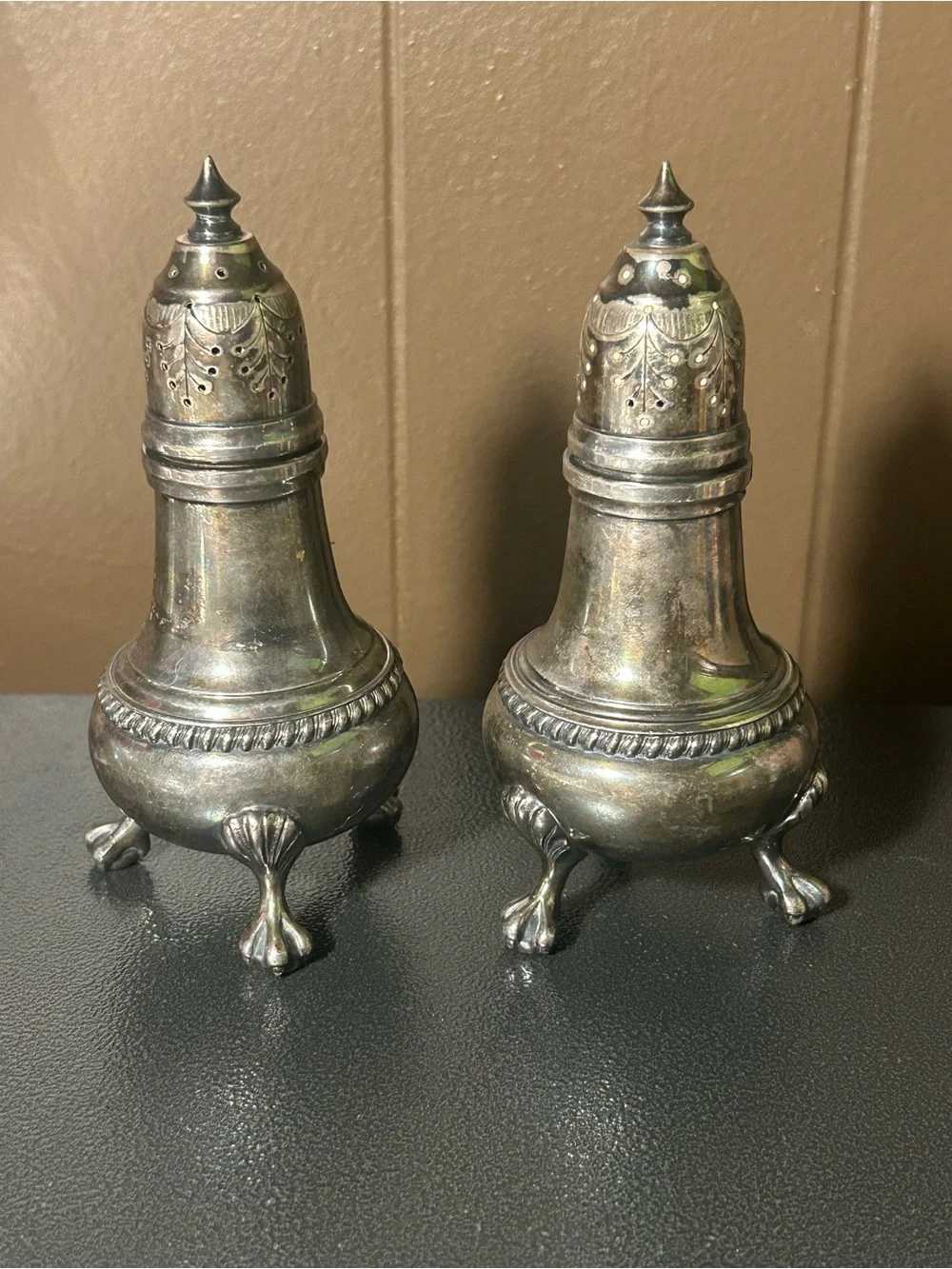 Antique E. G. Webster & Son Silver Plated Salt & Pepper Shaker Pair, Dinnerware